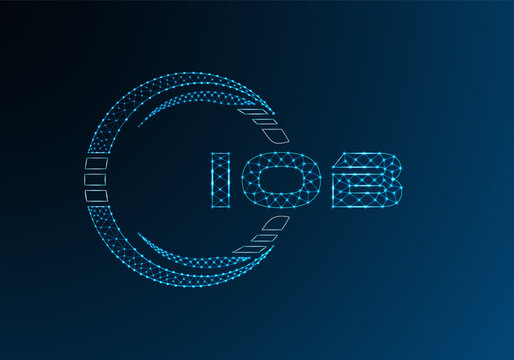 IOB low poly letter logo vector design. IOB lower poly logo design. Low poly logo.