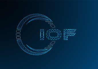 IOF low poly letter logo vector design. IOF lower poly logo design. Low poly logo.