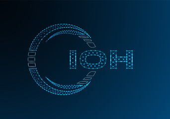 IOH low poly letter logo vector design. IOH lower poly logo design. Low poly logo.