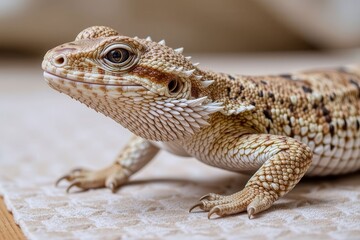 Obraz premium Close up of a Bearded Dragon Lizard Detailed Scales and Texture