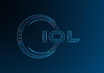 IOL low poly letter logo vector design. IOL lower poly logo design. Low poly logo.