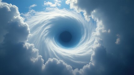 Aerial View of a Hurricane Eye of the Storm from the Space