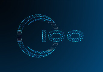 IOO low poly letter logo vector design. IOO lower poly logo design. Low poly logo.