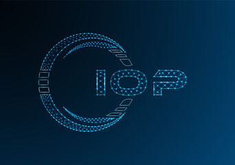 IOP low poly letter logo vector design. IOP lower poly logo design. Low poly logo.