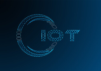 IOT low poly letter logo vector design. IOT lower poly logo design. Low poly logo.