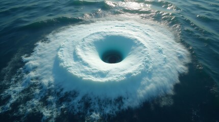Aerial View of a Hurricane Eye of the Storm from the Space