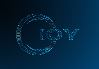 IOY low poly letter logo vector design. IOY lower poly logo design. Low poly logo.