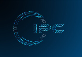 IPC low poly letter logo vector design. IPC lower poly logo design. Low poly logo. © Anar