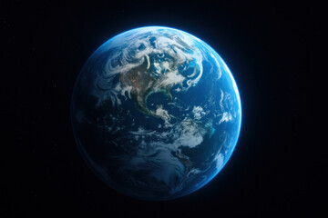 Obraz premium The Earth seen from space, showcasing its stunning beauty and blue hues against the vast darkness of the universe.