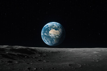 Obraz premium Earth seen from the moon.