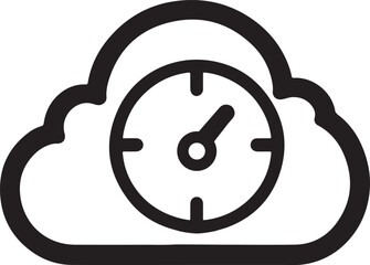 Cloud clock icon representing time weather and digital design perfect for apps management technology interfaces