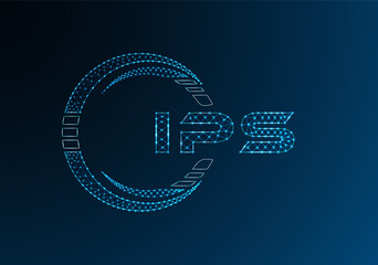 IPS low poly letter logo vector design. IPS lower poly logo design. Low poly logo.