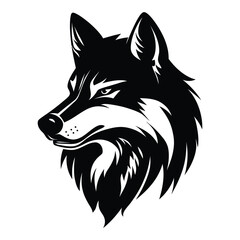 Naklejka premium Wolf silhouette vector art, icon, and graphic