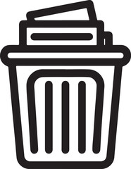 Trashed documents icon representing deleted files recycle bin file removal or document deletion for apps websites and digital platforms