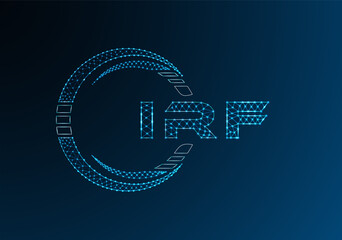 IRF low poly letter logo vector design. IRF lower poly logo design. Low poly logo.