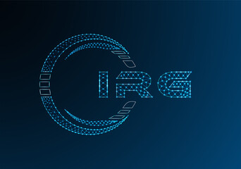 IRG low poly letter logo vector design. IRG lower poly logo design. Low poly logo.