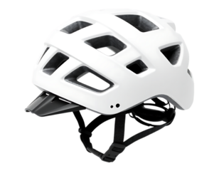 White Bicycle Helmet with Visor for Cycling Safety
