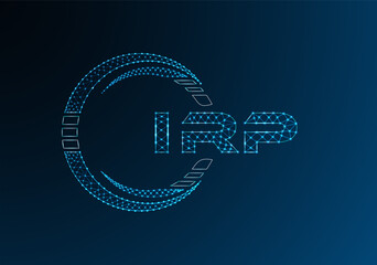 IRP low poly letter logo vector design. IRP lower poly logo design. Low poly logo.