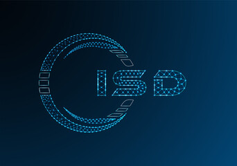 ISD low poly letter logo vector design. ISD lower poly logo design. Low poly logo.