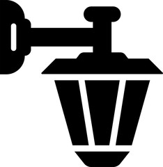 Rounded Filled Wall Lamp Icon