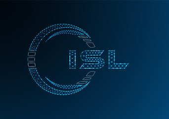 ISL low poly letter logo vector design. ISL lower poly logo design. Low poly logo.