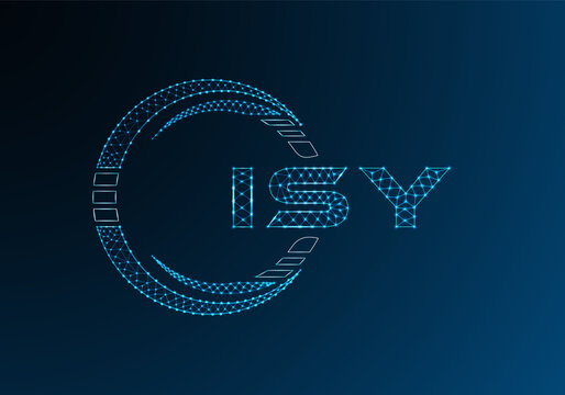 ISY low poly letter logo vector design. ISY lower poly logo design. Low poly logo.
