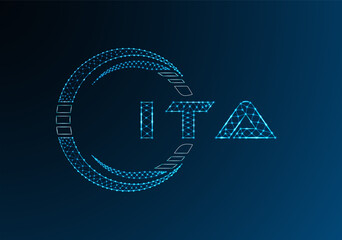 ITA low poly letter logo vector design. ITA lower poly logo design. Low poly logo.
