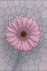 Gerbera Daisy in Stained Glass Style &ndash; AI Enhanced Art