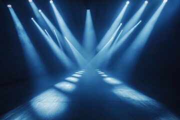 Flashing lights illuminate the stage in preparation for an electrifying music performance, flashing lights for music videos