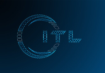 ITL low poly letter logo vector design. ITL lower poly logo design. Low poly logo.