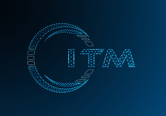 ITM low poly letter logo vector design. ITM lower poly logo design. Low poly logo.