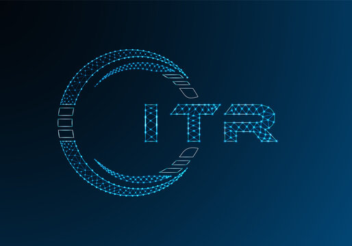 ITR low poly letter logo vector design. ITR lower poly logo design. Low poly logo.
