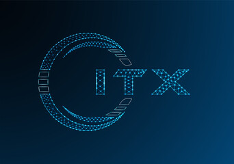 ITX low poly letter logo vector design. ITX lower poly logo design. Low poly logo.