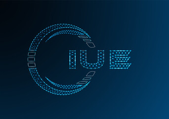 IUE low poly letter logo vector design. IUE lower poly logo design. Low poly logo.