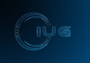 IUG low poly letter logo vector design. IUG lower poly logo design. Low poly logo.