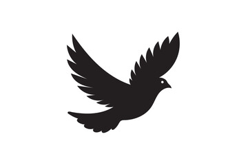 Obraz premium Bird icon silhouette illustration on white background.