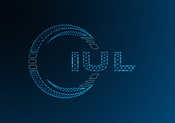 IUL low poly letter logo vector design. IUL lower poly logo design. Low poly logo.