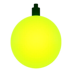 A Bright Yellow Christmas Ornament on Transparent Background