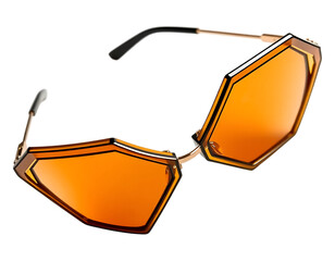 Geometric Sunglasses with Orange Lenses