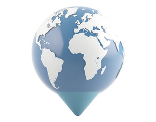 3D Globe Pin Icon