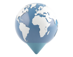 3D Globe Pin Icon