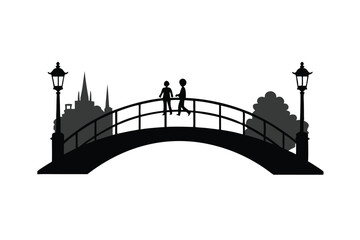 Fototapeta premium silhouette of the bridge