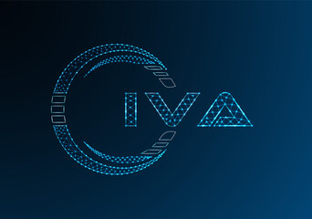 IVA low poly letter logo vector design. IVA lower poly logo design. Low poly logo.