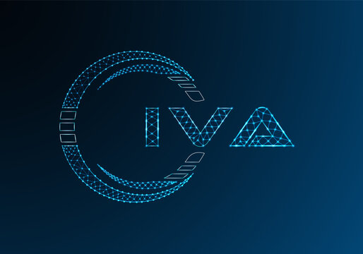 IVA low poly letter logo vector design. IVA lower poly logo design. Low poly logo.