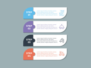 Business Insights Visualized: 4 steps Infographic Template for Strategic Decision-Making.