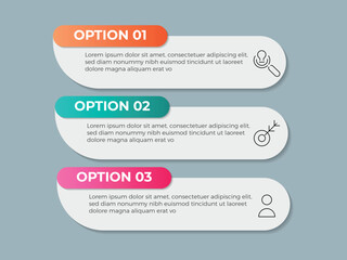 Business Infographic design template Vector with icons and 3 options or steps. Can be used for process diagram, presentations, workflow layout, banner, flow chart.
