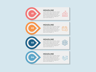 4 steps Business infographic timeline icons designed for abstract background template milestone element modern diagram process technology digital marketing data Vector.