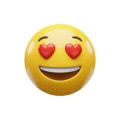 Fototapeta premium Heart-eyes emoji expressing love and admiration