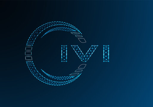 IVI low poly letter logo vector design. IVI lower poly logo design. Low poly logo.