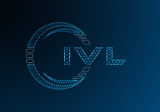 IVL low poly letter logo vector design. IVL lower poly logo design. Low poly logo.
